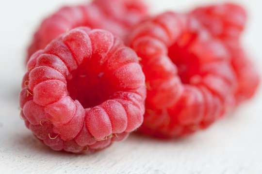 Closeup of raspberries