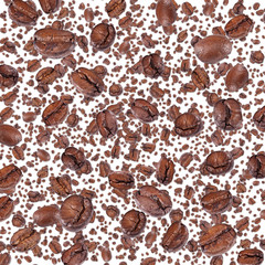 Coffee Beans background (on white)