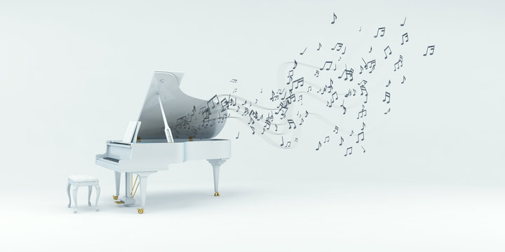 Piano mit Noten, Musik, Sound
