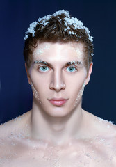 young frozen man