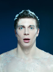 young frozen man