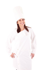 Professional cooker chef over white background
