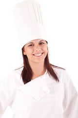 Professional cooker chef over white background