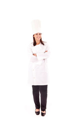Professional cooker chef over white background