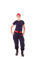 Beautiful woman with professional uniform