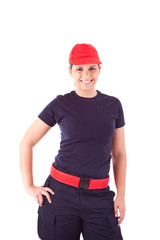 Beautiful woman with professional uniform