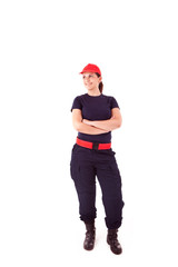 Beautiful woman with professional uniform