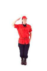 Beautiful woman with professional uniform