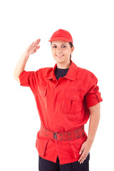 Beautiful woman with professional uniform