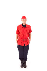 Beautiful woman with professional uniform