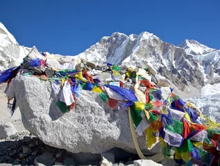 Fototapete Rund Mount Everest Basislager, Nepal © axel