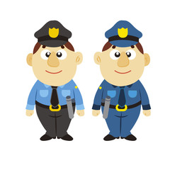 funny cartoon policeman, two colors