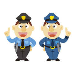 funny cartoon policeman, two colors