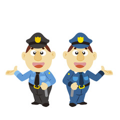 funny cartoon policeman, two colors