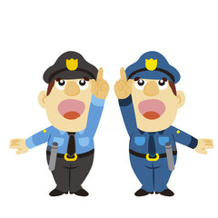 funny cartoon policeman, two colors