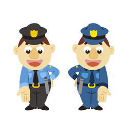 funny cartoon policeman, two colors