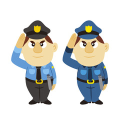 funny cartoon policeman, two colors