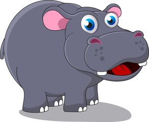 Illustration Of Hippo Cartoon