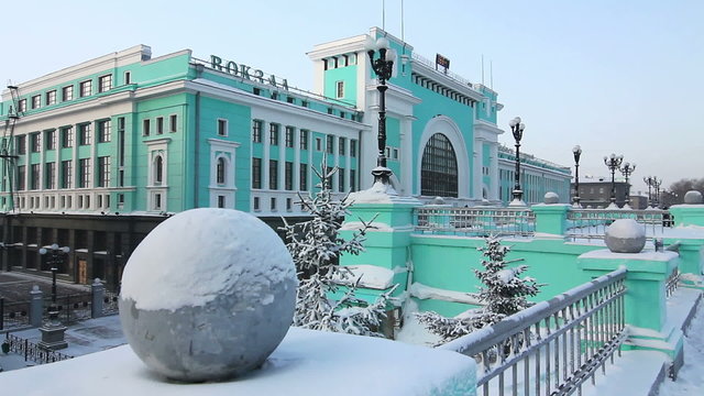 Central Station in winter, Novosibirsk, Russia