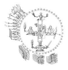 Fototapeta premium Magic Circle - begining 17th century