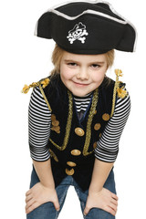 Grinning little girl pirate