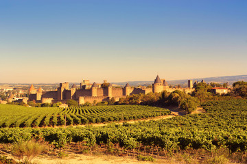 The walled city of Carcassonne, France - 48436165