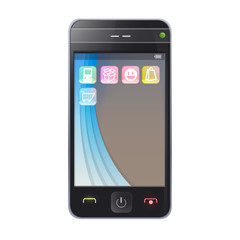 Gift phone with icons. Isolated vector design. 