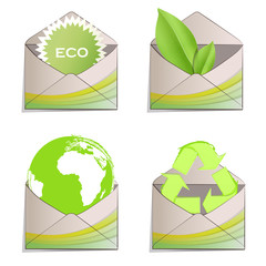 Post with ecological elements printed in it. Vector design 