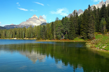 Lake Misurina in Italy mountain dolomites