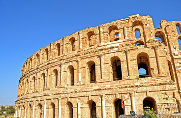 Roman amphitheater in the city of El Jem - Tunisia, Africa