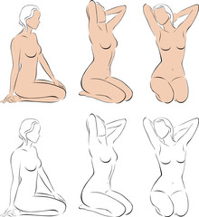 Stylized figures of nude women 2