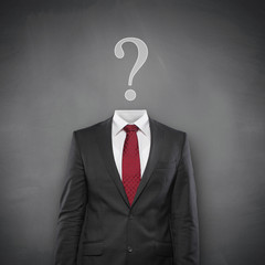 Question Mark with Suit - obrazy, fototapety, plakaty