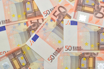 Euro paper money background.
