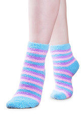 Fluffy striped socks