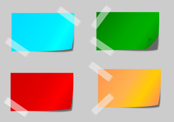 Colored paper with adhesive tape as an illustration