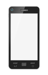 Abstract mobile phone with blank screen. Isolated. My design.