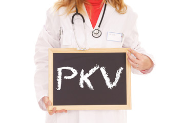 Ärztin mit Schild - PKV private Krankenversicherung