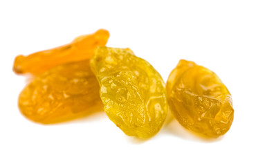 Yellow raisins isolated