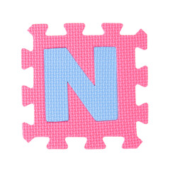 Alphabet toy piece isolated on white background