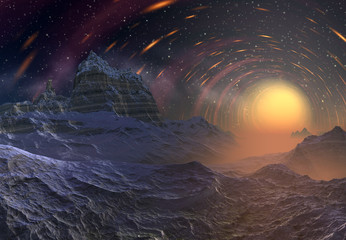 Fototapeta na wymiar Alien Planet - Grafika komputerowa