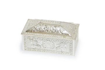 silver jewelry box isolated on white