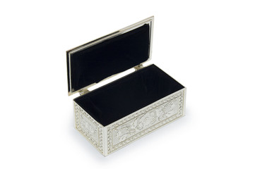 silver  jewelry box isolated on white