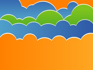 Vector illustration of Stylized sky with clouds