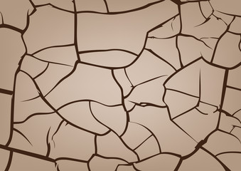 Cracked earth background, vector texture