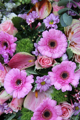 Floral arrangement in pink and purple