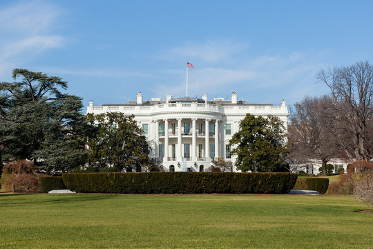 The White House in Washington DC on Sunny Winter Day