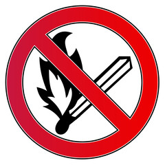 Verbotsschild Brandgefahr - Kein Feuer