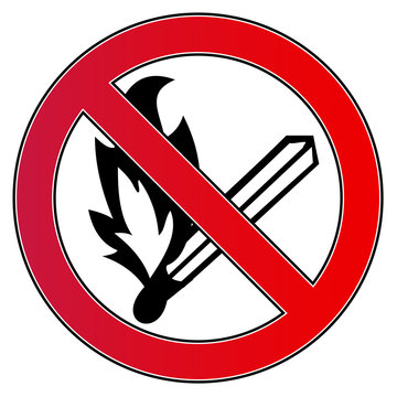 Verbotsschild Brandgefahr - Kein Feuer
