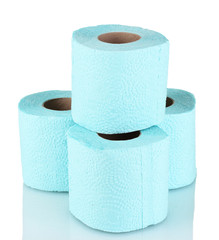 rolls of toilet paper isolated on white