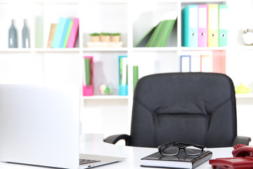 empty workplace at office